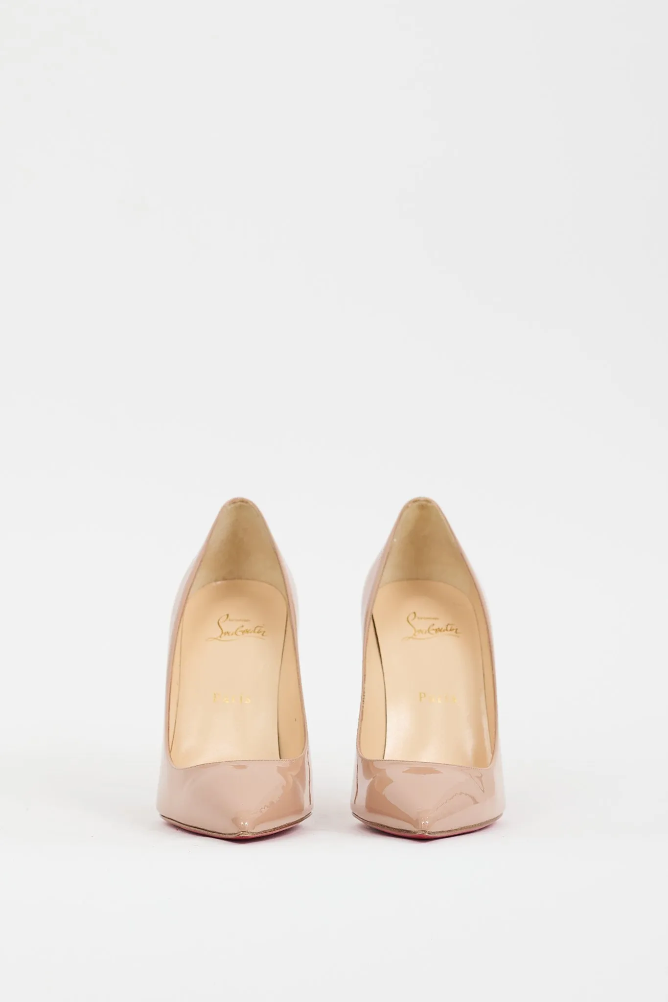 Beige Patent Decollete 100 Heel