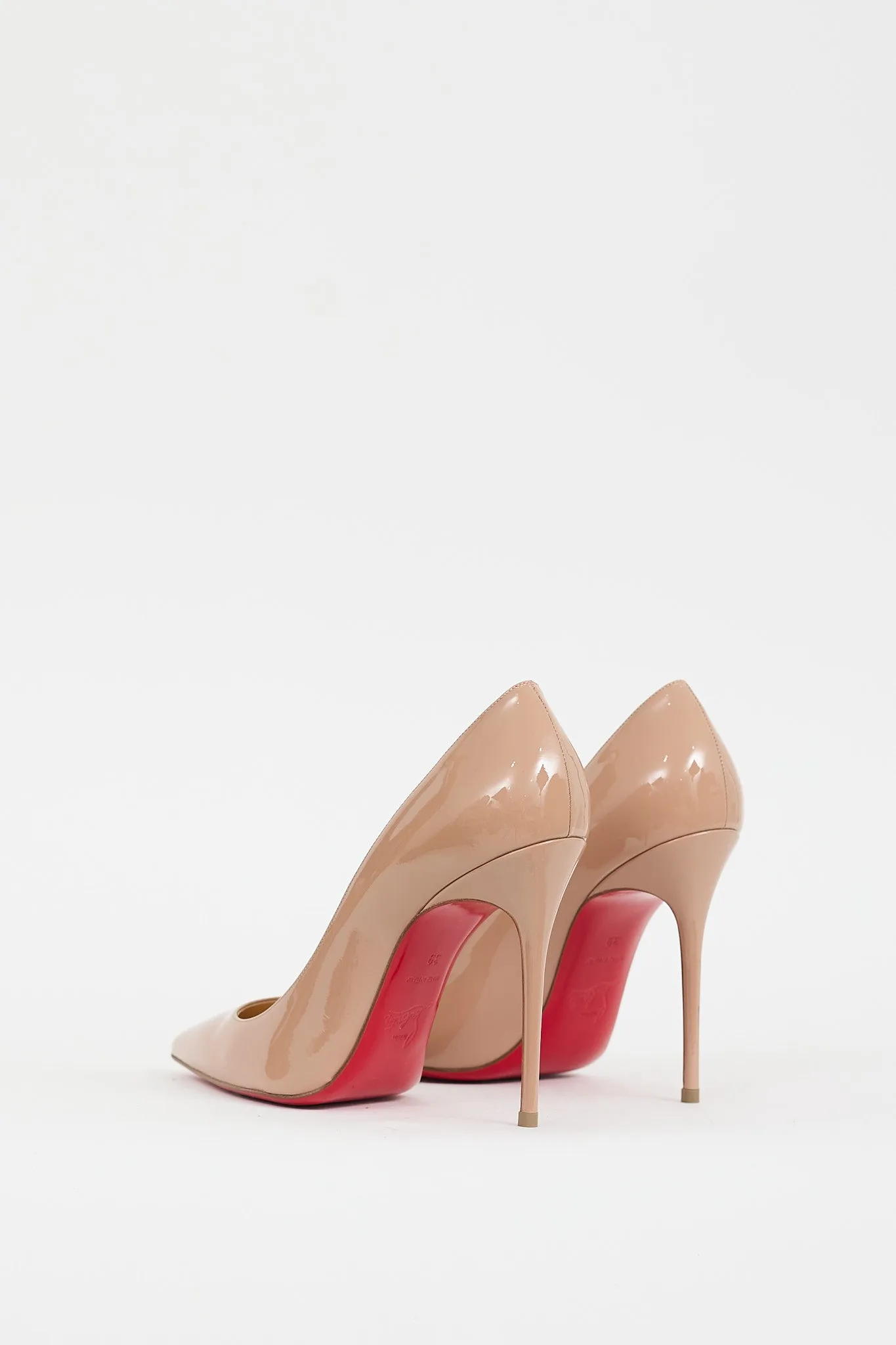 Beige Patent Decollete 100 Heel