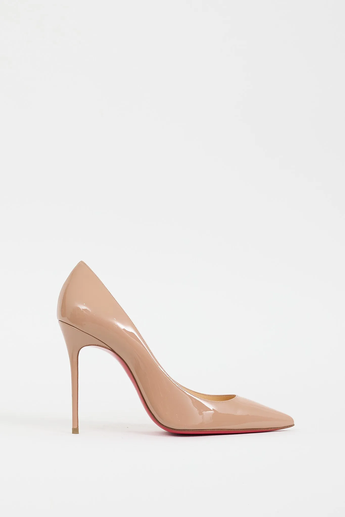 Beige Patent Decollete 100 Heel