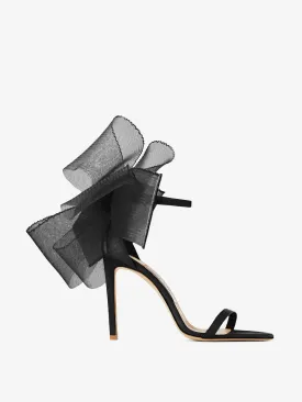 Black bow heels