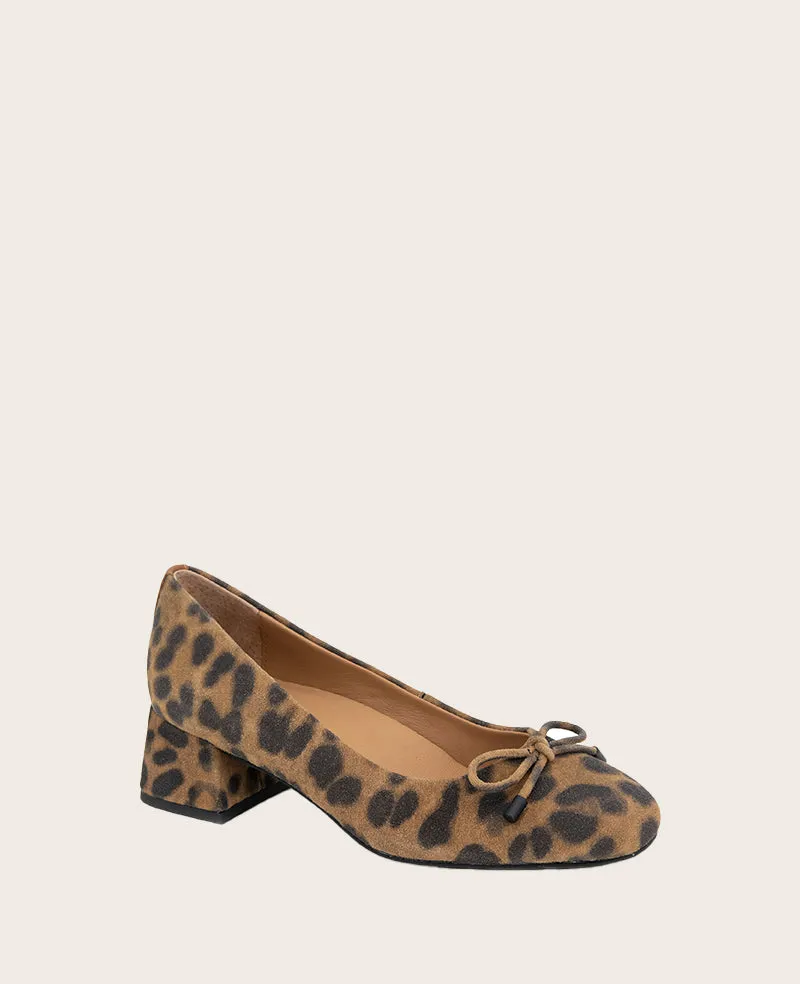 GENTLE SOULS - Lancine Suede Leopard Bow Heel