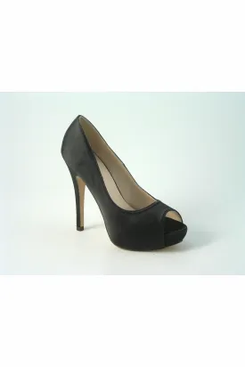 Glitz Shoes Sabatine Satin Platform Heels With Peep Toe